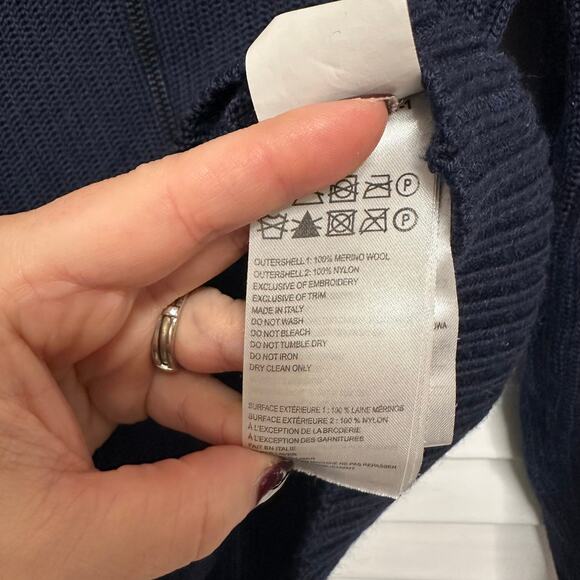 Canada Goose Fulford Merino Wool Knit Sweater US XS Full Zip Luxury Navy Marine - Picture 8 of 8